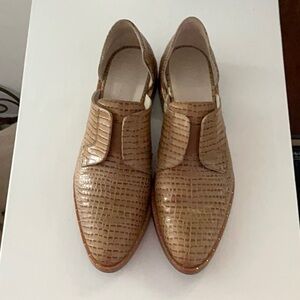 Freda Salvador Laceless Embossed D’Orsay Oxfords